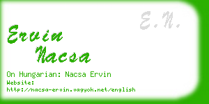 ervin nacsa business card